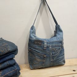 Jeans hobo shoulder bag handmade- crossbody purse