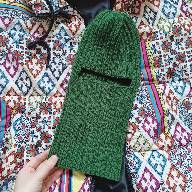 Green Balaclava unisex ski mask with 1 hole helmet Christmas gift Unisex knit balaklava women balaclava Men balaklava