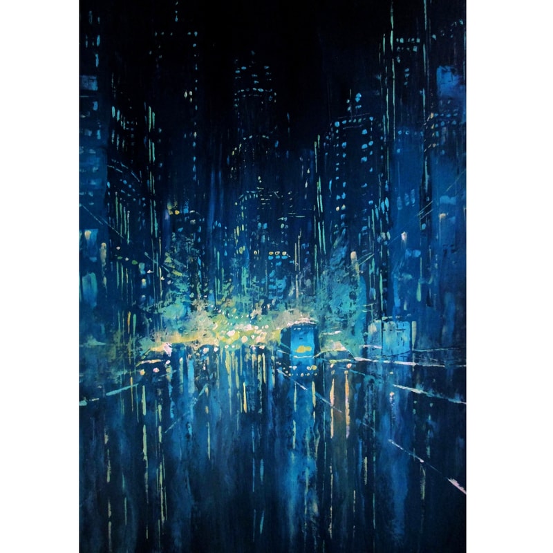 Cyberpunk Painting Tron Original Oil Art Modern Large Original Oil Painting.jpg