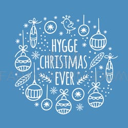 abstract hygge christmas card hand drawn vector illustration