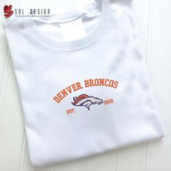 Denver Broncos 1959 Embroidered Unisex T Shirt, Broncos NFL, American Football, Broncos Embroidery Shirt, NFL Shirt