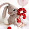 Felt toys - bunny with Christmas red candies on the side