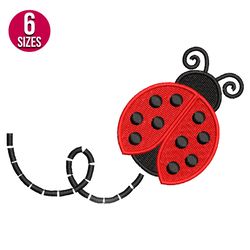 Ladybug embroidery design, Machine embroidery pattern, Instant Download