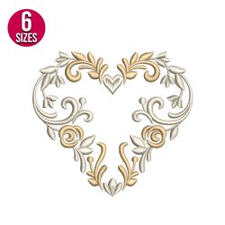 heart embroidery design, machine embroidery pattern, instant download