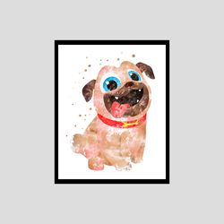 Puppy Dog Pals Disney Art Print Digital Files decor nursery room watercolor