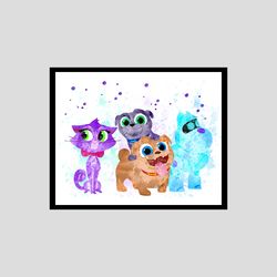 Puppy Dog Pals Disney Art Print Digital Files nursery room watercolor