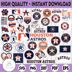 40 files houston astros svg bundle, houston astros clipart, mlb svg, baseball clipart, instant download