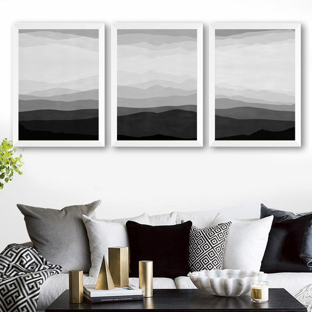black and white triptych abstract mountain download