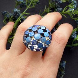 Handmade colored titanium ring