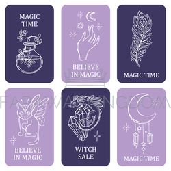 astrology elements mystical occult esoteric symbol card set