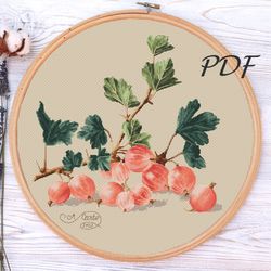 embroidery file pink gooseberry - embroidery file pattern design for embroidery pdf