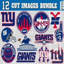 12 Styles NFL New York Giants svg. New York Giants svg, eps, dxf, png