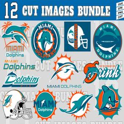 12 Styles NFL Miami Dolphins svg. Miami Dolphins svg, eps, dxf, png