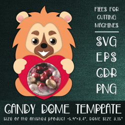 Lion Candy Dome | Valentine Paper Craft Template