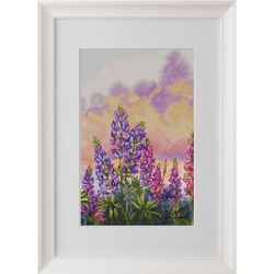 Cross stitch pattern Lupines design for embroidery pdf
