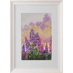 cross stitch pattern lupines design for embroidery pdf