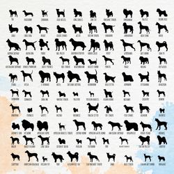 BREEDS DOG SVG Bundle,298 Dogs clipart, Dogs svg files for cricut, dogs silhouette, Dogs designs Bundle, Svg Png Eps Dxf