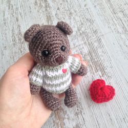 Crochet bear Valentine's Day Gift Crochet toys Crochet animals Stuffed animals Cute Teddy bear lovers