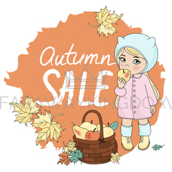 AUTUMN SALE Fall Season Business Vector Illustration Set