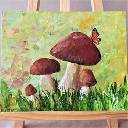 Mushroom painting acrylic, Painting mushroom, Framed art, Painting impasto, Textured acrylic painting