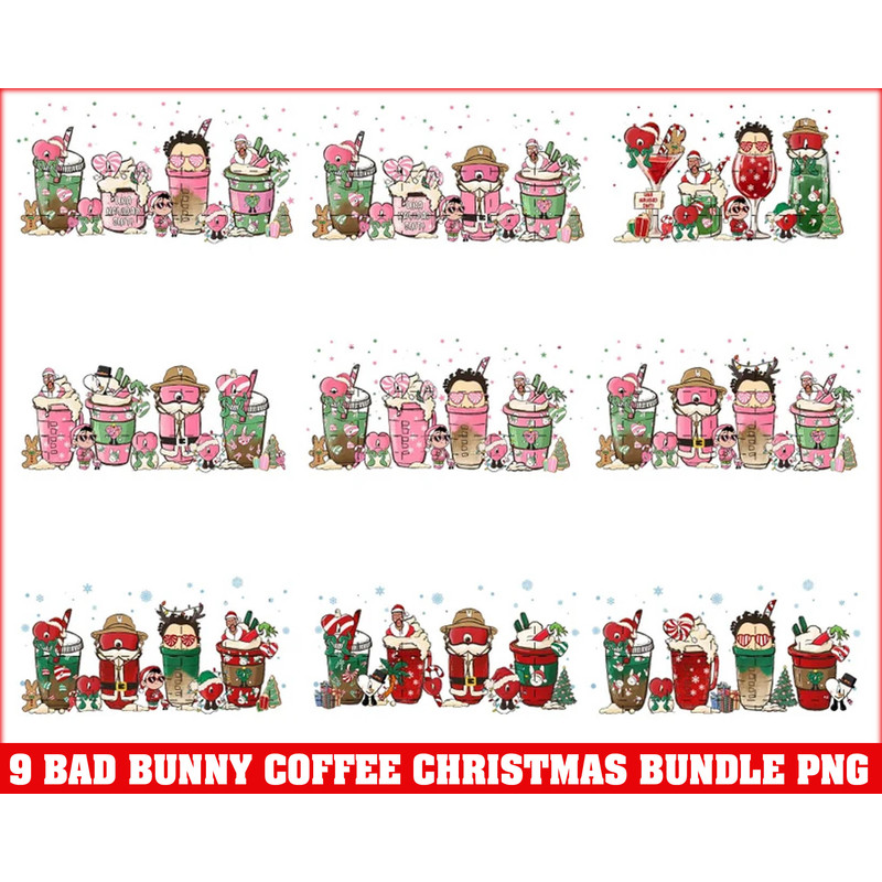 Christmas PNG, Bad Bunny Coffee Cups Png, Bad Bunny Christmas Png, Un Verano Sin Ti Bad Bunny PNG, Bad Bunny Digital File Downlo.jpg