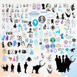 Frozen SVG, Frozen Clipart, Frozen png, Frozen birthday images to print, Frozen 2 Clipart, Princess clipart Anna Elsa