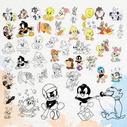 Looney Tunes Bundle svg, LAYERED,, Looney Tunes Baby Bundle, Looney Tunes Baby PNG, Looney Tunes