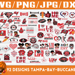 92 Designs Tampa-Bay-Buccaneers Football Team SVG, DXF, PNG, EPS, PDF