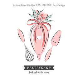 pastry shop logo. clipart, instant download. ai, eps, jpg, png.