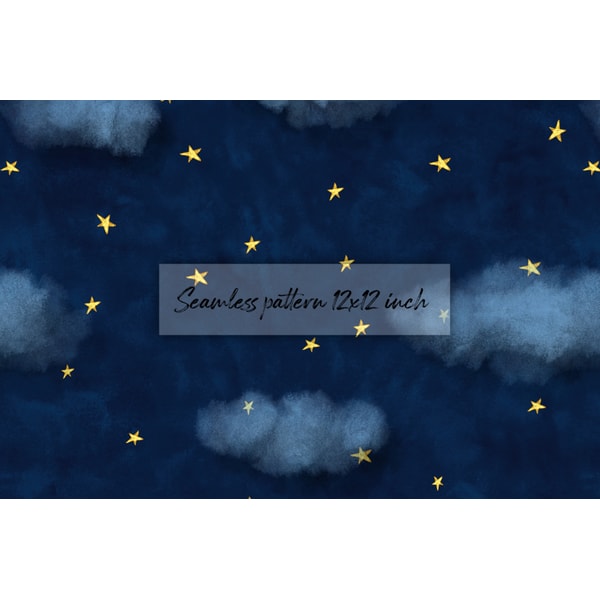Night sky with stars. Seamless patterns. Digital paper | Inspire Uplift