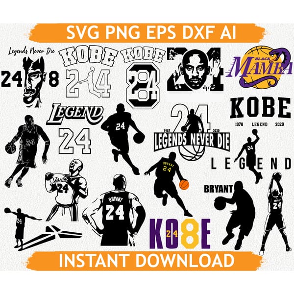 Kobe Bryant Vector R Kobe Bryant svg, Kobe Bryant png, Kobe Bryant eps, Kobe Brya - Inspire ...