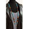 blue beaded lanyard on a mannequin