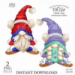 Winter Gnome Clin Art. Cozy Gnomes. Design Digital Download. OliArtStudioShop