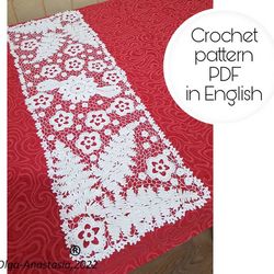 Irish crochet runner , table decor crochet pattern ,  decor crochet pattern , crochet pattern , crochet flower pattern .