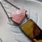 Spike-necklace-rose-quatrz-pendant-stained-glass-necklace-geometric-pendant-14g
