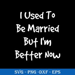 i use to be married but i'm better now svg, funny svg