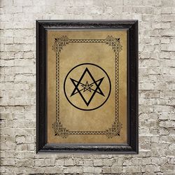 Unicursal Hexagram. Aleister Crowley Print. A ritual poster for an esoteric altar. 206.