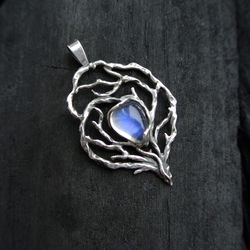 moonstone pendant sterling silver handmade necklace