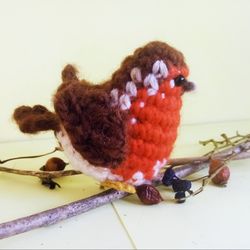 European Robin. Crochet pattern