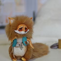 Fox Tatai fox, little fox, little fox, fluffy fox, Japanese fox, round face, fox fur, fluffy doll, plush fox, fur doll,
