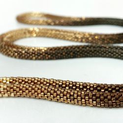 Seed bead lariat - Dark chocolate long necklace