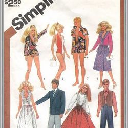Digital - Vintage Barbie Sewing Pattern - Wardrobe Clothes for Dolls 11-1/2" - 12" - Vintage 1980s - PDF