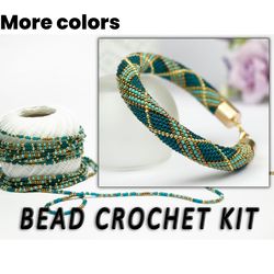 DIY jewelry kit beaded bracelet, more colors, emerald green bracelet kit, seed bead bracelet kit, needlework kits