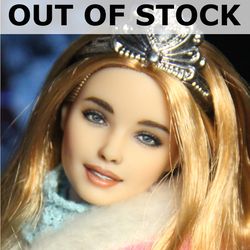 ooak custom barbie joyce doll head repaint