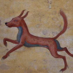 peinture ancinne d'un chien