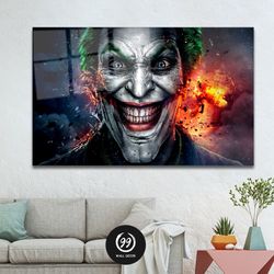 Joker tempered glass Wall Art, Cinema Wall Decor, Home Decor, Wall Art, Panoramic Poster, Canvas Wall Art, Christmas Art