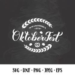 Oktoberfest hand lettered sign SVG. German beer festival