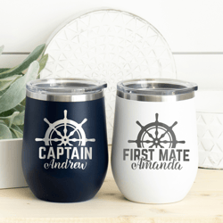 Personalized boat captain tumbler Boat gift Boat accessories Captain First mate tumblers Nautical tumbler Nautical gift