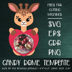 Giraffe Candy Dome | Valentine Paper Craft Template