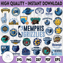 30 files nba memphis grizzlies svg files, nba teams logo bundle svg, basketball svg, nba sports svg